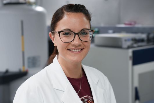 Dr. Chantal Bader in the lab